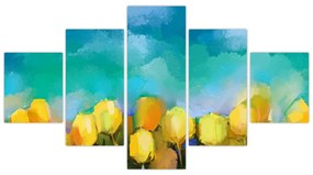 Obraz żółtych tulipanów (125x70 cm)
