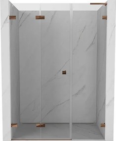 Mexen Lunar-F L drzwi prysznicowe składane lewe 120 cm, transparent, różowe złoto - 836SL-120-050-60-00-L