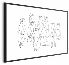 Plakat Rodzina surykatek 90x60 cm z ramą czarną z marginesem ARTGEIST B