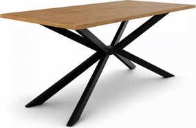 Nowoczesny stół do jadalni Morezi 185 cm z czarnymi metalowymi nogami, blat płyta laminowana