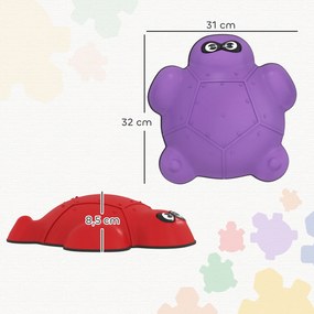 AIYAPLAY Zestaw 9 Kamieni do Balansowania w Kształcie Żółwia, 3-8 Lat, Plastik, Kolorowe