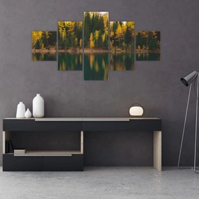 Obraz leśnego jeziora (125x70 cm)