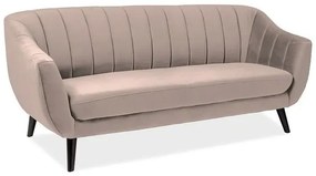 SOFA ELITE 3 VELVET BEŻ BLUVEL 28 / WENGE SIGNAL