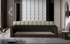Sofa rozkładana z funkcją spania GARETT VELVET beżowa/szara ELTAP