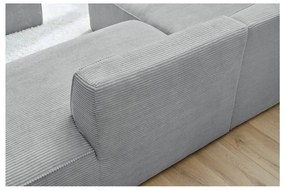 Jasnoszary sztruksowy narożnik modułowy (lewostronny/w kształcie litery L) Megeve – Bobochic Paris