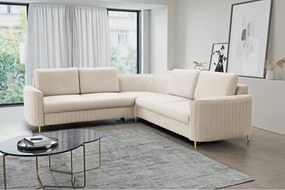 Narożnik LAREN nowoczesna sofa z funkcją spania pojemnik na pościel lewa strona CASTEL 03 251x251x85 cm