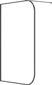 Ścianka prysznicowa zaokrąglona do kabiny walk-in - 140 x 200 cm - Czarny mat - DOUYANO