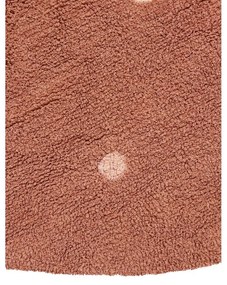 Ceglasty bawełniany dywan dziecięcy tkany ręcznie odpowiedni do prania ø140 cm Round Dot Chestnut – Lorena Canals