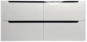 Szafka łazienkowa wisząca z podwójną umywalką wpuszczaną - Biały - 120 cm - SELITA