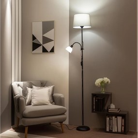 Brilagi - Lampa podłogowa CERIA 2 w 1 1xE27/100W/230V + 1xE14/25W czarna/szara