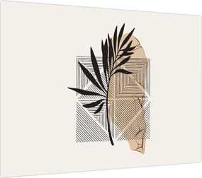 Obraz na szkle - Abstrakcja z tropikalnymi liśćmi N⁰1 (70x50 cm)