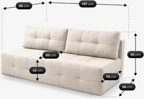 Sofa z Funkcją Spania MORANA Kremowa Nowoczesna
