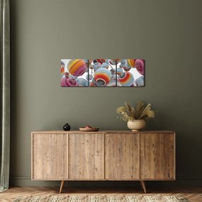 Obraz malowanych kulek (z zegarem) (90x30 cm)