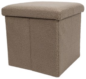 Pufa ze schowkiem boucle BINI, 38 x 38 x 38 cm