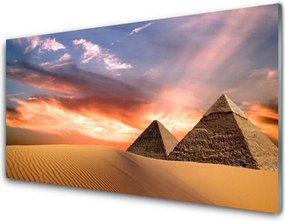 Szkło do Kuchni na Ścianę Pustynna Panorama Z Piramidami