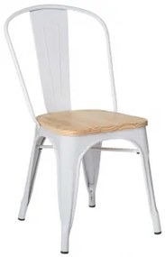 Krzesło Do Jadalni Sztaplowane Z Drewna I Stali Lix Biała & Madera Natural|natural Wood - Sklum