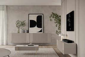 Komoda Malmi 150 cm wisząca - kaszmir / crema bianca / złoty