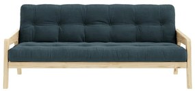 Ciemnozielona sofa rozkładana ze sztruksową tapicerką Karup Design Grab Raw/Pale Blue