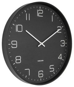 Czarny zegar ścienny Karlsson Lofty, ø 40 cm