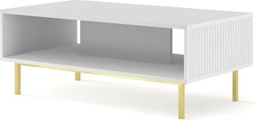 Biały stolik kawowy z lamelami glamour T5-G04