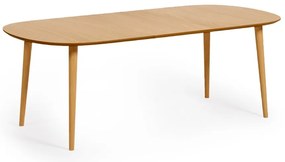 Okrągły rozkładany stół w dekorze dębu ø 160 cm Oqui – Kave Home