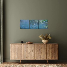 Obraz - Claude Monet, Water Lilies, reprodukcje (z zegarem) (90x30 cm)