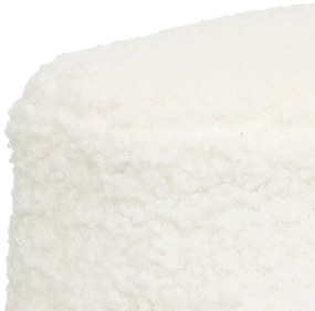 Pufa baranek z sosnowymi nogami BOUCL, 41 x 35 x 41,5 cm