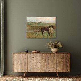 Obraz na szkle - Edgar Degas, Horses in a Meadow, reprodukcje (70x50 cm)