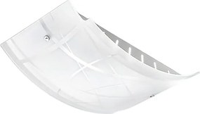 Lampa sufitowa Nereide średnia 45x31 cm, szkło satynowane, białe, sitodrukowe, 2XE27, chromowana podstawa, nowoczesny design, IP20, maks. 2x52 W