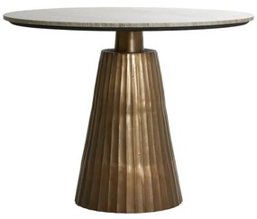 Okrągły stół w kolorze brązu z blatem w dekorze marmuru ø 100 cm Rianne – Light &amp; Living