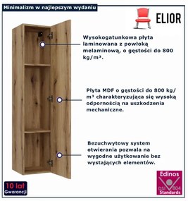 Ryflowana wisząca szafka lazienkowa dąb evoke M0-E65