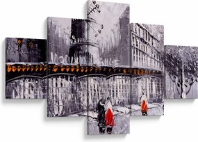 Obraz - Obraz olejny przedstawiający miasto II. (125x70 cm)