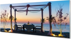 Szklany Panel Kolacja o Zachodzie Słońca nad Morzem