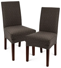 4Home Multielastyczny pokrowiec na krzesło Comfort Plus brązowy, 40 - 50 cm, zestaw 2 szt.