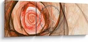 Obraz - Róża w artystycznym duchu (z zegarem) (90x30 cm)