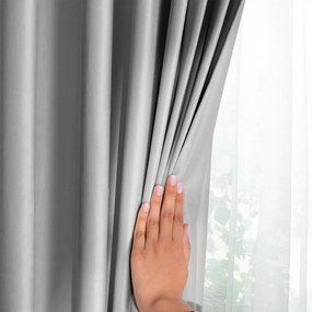 Szara aksamitna zasłona częściowo zaciemniająca (dimout) 140x245 cm Pleat – Restilo