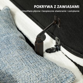 HOMCOM Ławka pikowana z miejscem do przechowywania, pokrywą i metalowymi nogami do salonu, sypialni, przedpokoju, Biała