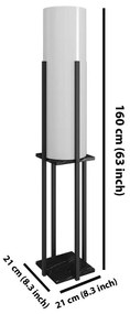 Czarno-biała lampa stojąca (wysokość 160 cm) Dor – Opviq lights