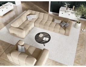 Beżowa aksamitna sofa 156 cm Kendal – Micadoni Home