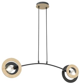 Czarna lampa wisząca z regulowaną wysokością - D157 S9-D17