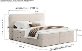 Łóżko kontynentalne Odette