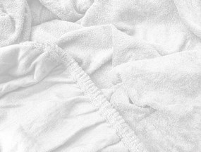 PrzytulneMieszkanie.pl Prześcieradło frotte PREMIUM białe 140x200 cm