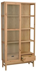 Witryna w dekorze dębu z drzwiami przesuwnymi 100x203 cm Hazelton – Rowico