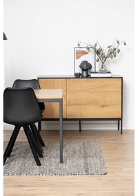 Czarno-naturalna niska komoda w dekorze dębu 120x82 cm Seaford – Actona