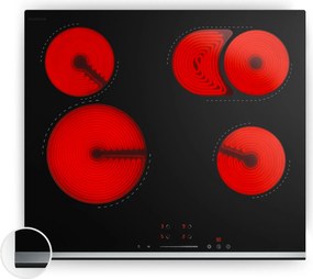 Klarstein VeroSteel 60cm Płyta szklano-ceramiczna 4 Strefy gotowania Czarny