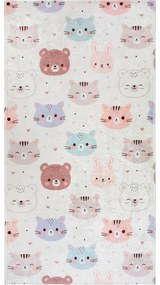 Dywan dziecięcy odpowiedni do prania w kolorze kości słoniowej 80x150 cm Cute Animals – Vitaus
