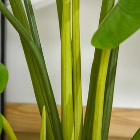 HOMCOM sztuczna palma, sztuczna roślina, roślina domowa, roślina dekoracyjna, roślina do biura, do pomieszczeń i na zewnątrz 110cm