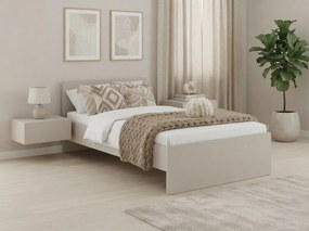 Łóżko ELISA 90 x 200 cm, kaszmirowy beż Stelaż: Ze stelażem listwowym rolowanym, Materac: Materac Coco Maxi 20 cm