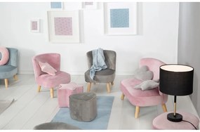 Jasnoszary aksamitny fotel dziecięcy Lil Sofa – Roba