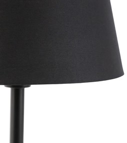 Lampa stołowa czarna klosz czarno-złoty 32cm - Simplo klasyczny/Antyczny Oswietlenie wewnetrzne